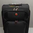 Laduga Softside Expandable Luggage with Large Steel Wheels Carry-On Luggage Suicase (Black, 21-Inch)