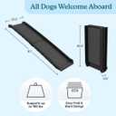 Dog Ramp - Folding, Nonslip Pet Ramp for Dogs to Get into Cars, Trucks, SUVs, or RVs - Portable Pet Ramps with Raised Side by PETMAKER, 61"L x 15.5"W x 5.5"H,(Black)