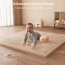 Baby Play Mat for Floor, 1.3'' Thick Memory Foam Tummy Time Mat - Super Soft Coral Velvet Nursery Rug with Non-Slip Backing, Crawling Rug for Toddlers/Infants, Yoga & Tatami Use, Oatmeal, 50''x50''