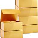 Stockroom Plus Magnetic Gift Boxes with Lids for Birthday, Wedding, Groomsman and Bridesmaid Proposal Box (9.5 x 7 x 4 Inches) (Gold) - 6 Pack
