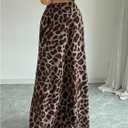 Women's Cheetah Graphic Long Skirt Elastic Waisted Party Maxi Skirts (L)