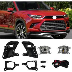 Fog Lamps Kit Switch Bezel Wire White LED For Toyota Grand Highlander 2024-2026 HD25B03