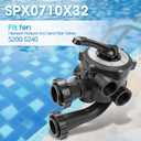 Fexhull SPX0710X32 Multiport Valve Compatible with Hayward Multiport Valves and Sand Filters S200 and S240 Series Pool and Spa Sand Filter, 6 Position