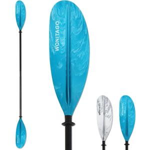 Kayak Paddle with Aluminium Shaft and Enhanced PP Blade, Adjustable Kayaking Oar, (220-240 cm), 94-102" (240-260 cm)