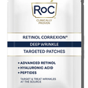 RoC Retinol Correxion Deep Wrinkle NonInvasive Targeted Patches with Hyaluronic Acid + Firming Peptides for Forehead, 11 Lines, Crow’s Feet and Laugh Lines, (6 Patches) with Retinol Eye Packette