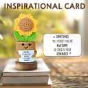 2 x SOL VIBES Mothers Day Sunflower Crochet Gift for Women Friendship Positive Plant Decor, Uplifting Thinking of You Encouragement Gift for Friend, Coworker, Sister, Mom, Teacher, Daughter