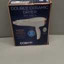 Conair Double Ceramic Hair Dryer, 1875W Blow Dryer with Diffuser and Concentrator, Ionic Conditioning, 3 Heat & 2 Speed Settings, White