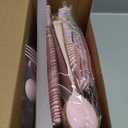 WDF 180 Pieces Pink Plastic Silverware with Gold -Pink Plastic Utensils Set - 60 Guest Pink Cutlery Disposable for Birthday/Party/Wedding