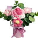 Crochet Medium Rose Flower Bouquet: Handmade Knitted Bouquet for Mother's Day Birthday Home Decor Girlfriend Wedding Grandma Bday Gift (Pink)