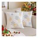 MIULEE Pack of 2 Christmas Decorative Throw Pillow Covers Soft Faux Fur Pillow Cases with Embroidery Snowflake Cute Pillowcases Holiday Decor for Couch Sofa Bedroom, 18 x 18 Inch, Yellow
