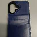 KIHUWEY Compatible with iPhone 17 Case Wallet with Credit Card Holder, Flip Premium Leather Magnetic Clasp Kickstand Heavy Duty Protective Cover for iPhone 17 6.3 Inch (Blue)