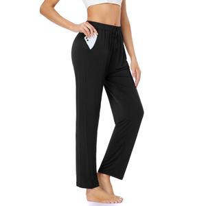 ASIMOON Womens Yoga Sweatpants with Pockets Comfy Stretch Wide Leg Casual Lounge Workout Pants for Ladies, XL