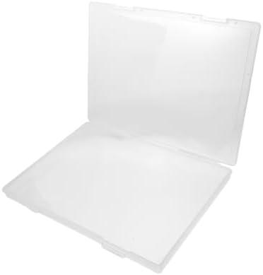 OSALADI Plastic Storage Box with Flip Lid for Letter Documents and Craft Supplies Rectangular Organizer for Scrapbooking Magazines and More (Pack of 4