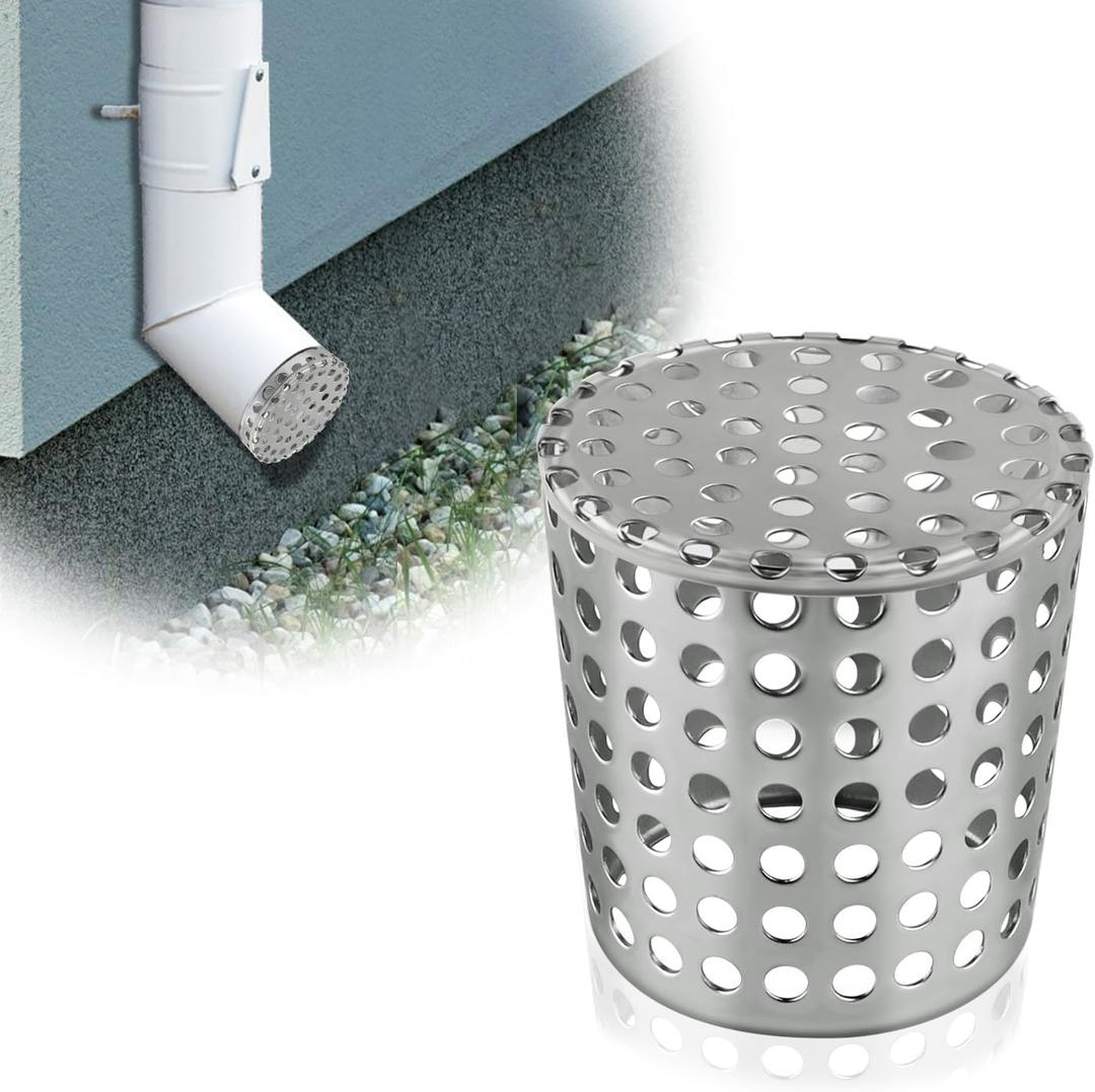 Boltigen PVC Termination Mesh Screen Vent Covers, Stainless Steel Gutter Guard Filter, Conical Exhaust Pipe Cover Strainer, Multihole Cap for 2.28in-2.95in ID Roof Vent and Furnace