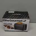 Elite Gourmet 2-Slice Cool Touch Toaster 6 Browning Levels, Extra Wide 1.25 Slots for Bagels & Thick Bread, Cancel Function, Compact, ETL Certified, Black
