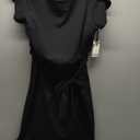 Kensie Women's Short Sleeve Tie Waist Midi Dress ( Size 12, Black)