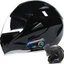 Bluetooth Modular Motorcycle Helmets, DOT FMVSS-218 Approved Flip Up Full Face Double Visor Helmet, with Dual Speaker and Microphone, for Adults Men and Women (XS(53~54CM))