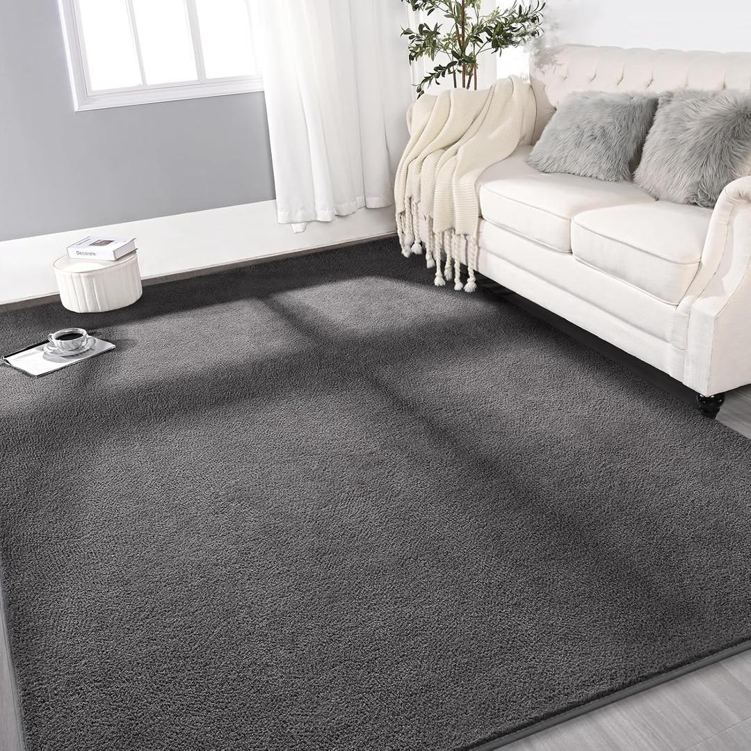 Modern Area Rugs for Living Room Bedroom, 5x8 Feet Dark Grey
