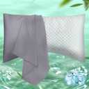 Curved Pillow Case Queen Size, Side Sleeper Pillow Cases Cover Cooling Rayon Derived from Bamboo with Zipper for hot Sleepers Hair and Skin, Breathable Silky Soft Pillowcase 1 Pack 20 * 30 Inches (Dark Grey (Pillow Case Only))