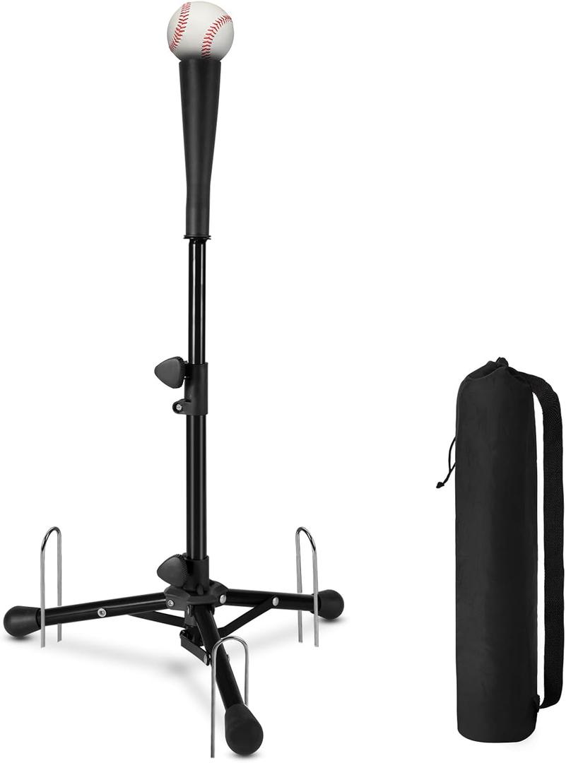 Baseball Tee For Kids, Easy Adjustable Batting Tee From 20.85 to 31.30 Inches. Foldable and Stable Baseball Tees for Hitting with Portable Bag. Softball Tee for Children Aged 3-10 Baseball Training.