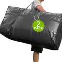 66 Gallon Extra Large Storage Bags, Huge Moving Bags Heavy Duty with Zipper and Stronger Handles, Big Foldable Duffle Bag for Travel - Storage Totes Moving Boxes for College, Christmas Tree, Bedding (250L, 2 Pack, Black)