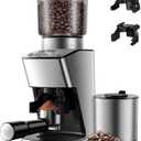 KIDISLE Conical Burr Coffee Grinder Electric, Espresso Grinder for Home Use, Burr Mill with 51 Grind Settings, Precision Electronic Timer, Stainless Steel Container