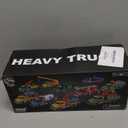 Dwi Dowellin Kids Toys for 3 4 5 6 7 Years Old Boys, 15" Large Tow Truck Toy, Friction Powered Transport Truck Crane Toy with Lights and Sounds, with Roadster, Toddlers Gifts