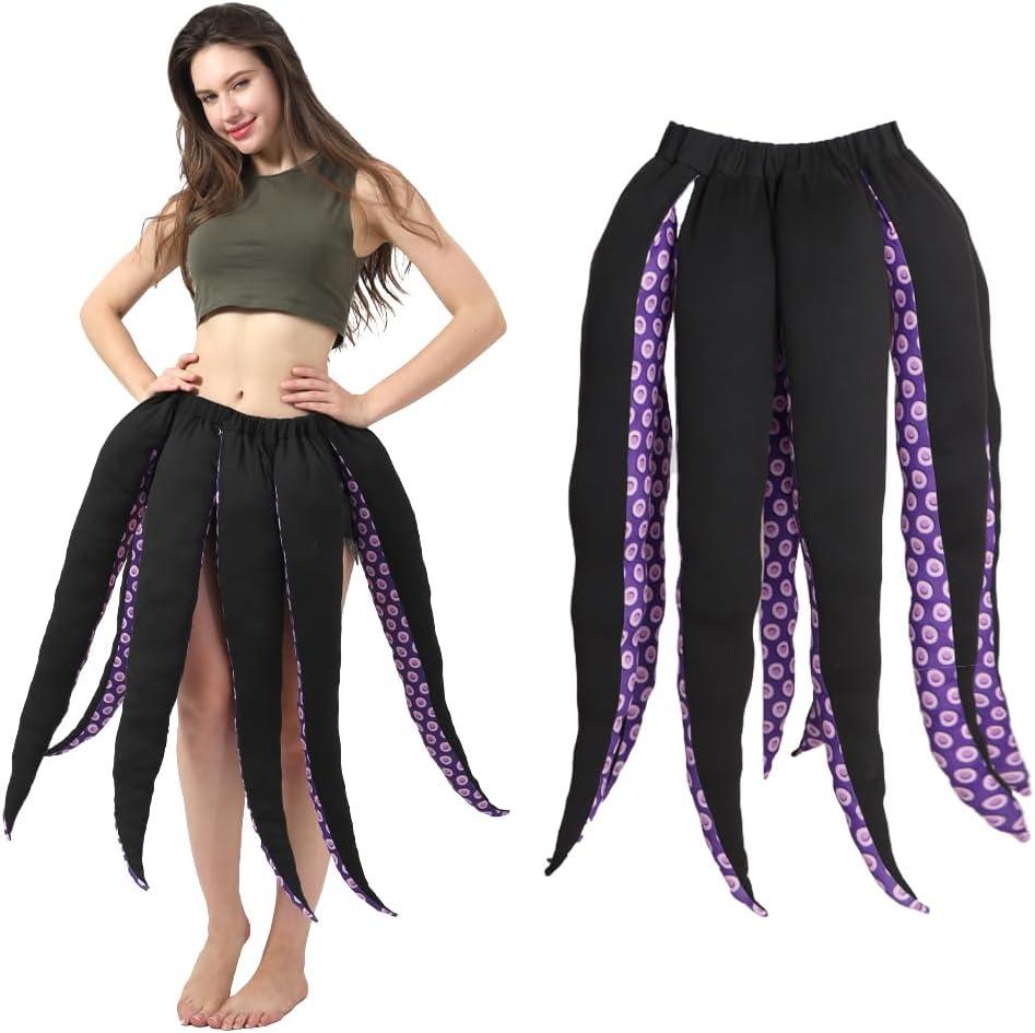 Women Halloween Costume Sea Witch Costume Purple Octopuss Dress for Halloween Cosplay
