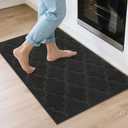 COSY HOMEER Kitchen Rugs 24"x36" Non-Slip Washable Kitchen Mats for Floor Absorbent Kitchen Carpet Soft Rugs for Kitchen,Sink Mat,Entrance,Area Rug,Black