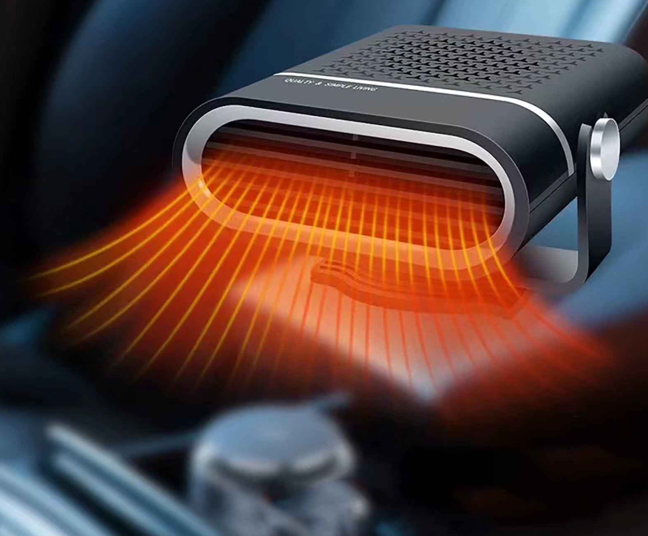 Portable 12V Car Heater, 2 in1 Fast Heating and Cooling Fan for Car Windshield Defogger Defroster, Plug-in Cigaerte Lighter Suitable for Vehicles Cars SUV (PPHS120)