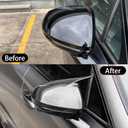 YOUTOOCAR Cow Horn Exterior Mirror Covers Side Rear View Mirror Covers Trim Compatible with Hyundai Sonata 2021-2023 Accessories (Carbon Fiber Pattern)