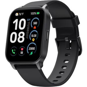 TOOBUR Smart Watch for Men Women, Smartwatch Compatible Android and iOS Phone, Answer/Make Calls, Fitness Tracker Watch, Heart Rate/Sleep Tracker/100 Sports/IP68 Waterproof, Midnight Black