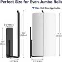 6 x Heavy-Duty Magnetic Paper Towel Holder for Fridge, Fits Jumbo Rolls, Black, 12.4 inches