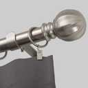 Ivilon Curtain Rod with Ball Finials - 1 inch Pole. 28 to 48 Inch. Satin Nickel