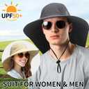 PFFY Sun Bucket Hats for Men Women UV Protection Sun Hat with Neck Flap (Black)
