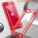 SUPCASE [Unicorn Beetle EXO Series] Case for iPhone SE 3rd Gen (2022) / iPhone SE 2nd generation (2020) , Premium Hybrid Protective Clear Bumper Case for iPhone SE /7/8 (Red)