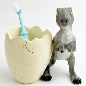 FlidRunest Dinosaur Toothbrush Holder, Resin Toothbrush and Toothpaste Holder Organizer for Kids, Easy to Clean, Funny Dinosaur Cup for Pen Pencil Toothbrush, Toothbrush Holders for Bathrooms