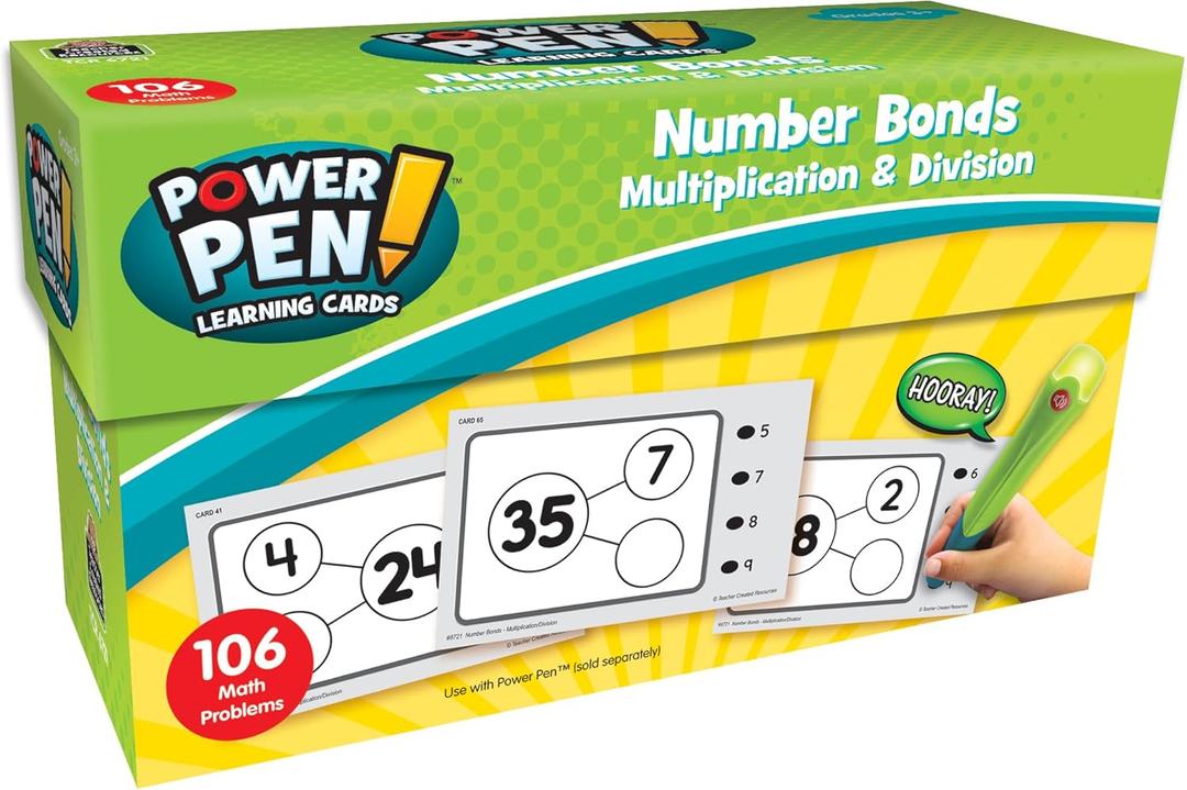 Teacher Created Resources Power Pen Learning Cards: Number Bonds - Multiplication & Division Grades 3+ (TCR6721)