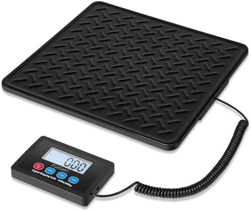Fuzion Shipping Scale, 440LB x 10g High Accuracy Digital Postal Scale, Durable Alloy Steel Platform, Heavy Duty Scale for Packages, Postage, Luggage, Battery and AC Adapter Powered