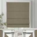 Changshade No Drill Roman Shades Cordless Blinds Blackout for Indoor Windows, Room Darkening Black Out Tension Rod No Hardware No Tools Inside Mount, Shade Size 32 Inches Wide 64 Inches High, Brown
