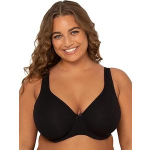 Women's Plus Size Cotton Unlined Underwire Bra-Pinch-Free Straps - Side and Back Smoothing 44DD