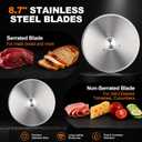 Meat Slicer Electric Deli Food Slicer,110V Electric Deli Meat Slicer with 2 Removable 9''Stainless Steel Blades,1-20mm Adjustable Thickness,Machine for Meat, Cheese, Bread