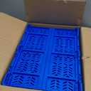 PAGMass Heavy Duty Plastic Milk Crates for Storage, 4Pack Stackable Storage Bins for Organizing, Collapsible Storage Basket with Handle for Groceries, Suitable for Home Office School Store, Blue