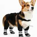 Upgraded Dog Suspender Boots, Adjustable Suspender Boots for Small Dogs, Waterproof Dog Rain Boot, Anti-Slip Winter Snow Dog Shoes Leggings, Paws Protector for Outdoor Dogs Walking Hiking (S)