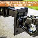 Buyers Products PM87 Pintle Hook Mount, 3 Position Adjustable Trailer Hitch Receiver for 2 Inch Trucks, HeavyDuty Tow Hitch Plate, 14,000 lb MGTW, 2,800 lb MVL, PowderCoated Steel