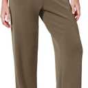 ODODOS Women's Modal Soft Wide Leg Pants Elastic High Waist Casual Lounge Relaxed Pants with Pockets, Petite 27" - Height: 5'0" - 5'3", Small, Espresso