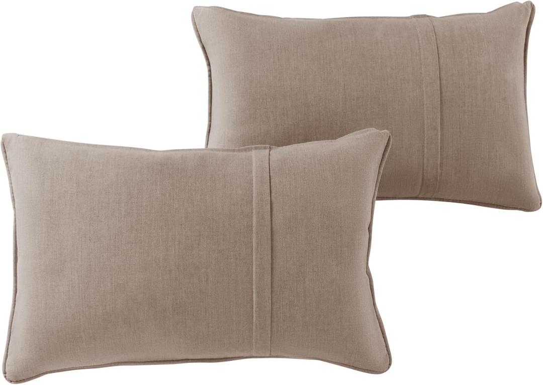 Sunbrella 21'' x 14'' Rectangle Outdoor Throw Pillow With Removable Cover (Set of 2), Cast Ash