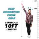 Super Long <10 FEET> Nylon-Braided USB to 8pin Lightning Charging Cable  Charge Cord Compatible with iPhone 5-14, Airpods 1,2,3, Pro1,2, Airpods Max w/Quality Aluminum Connectors (Black)