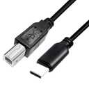 Long Slim USB2.0 C Printer Cable 15ft, USB C to USB B Cable USB 2.0 Cable High Speed USB Printer USB2.0 C to B Cable Scanner Printer Cord to Computer for HP Canon Brother Dell Epson OD2.8MM