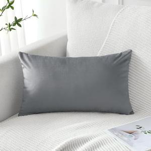 Artscope Luxury Velvet Pillow Covers Decorative Rectangle Pillowcases Soft Solid Cushion Cases for Couch Sofa Bedroom Car Decor 12x20 Inch, Graphite Grey